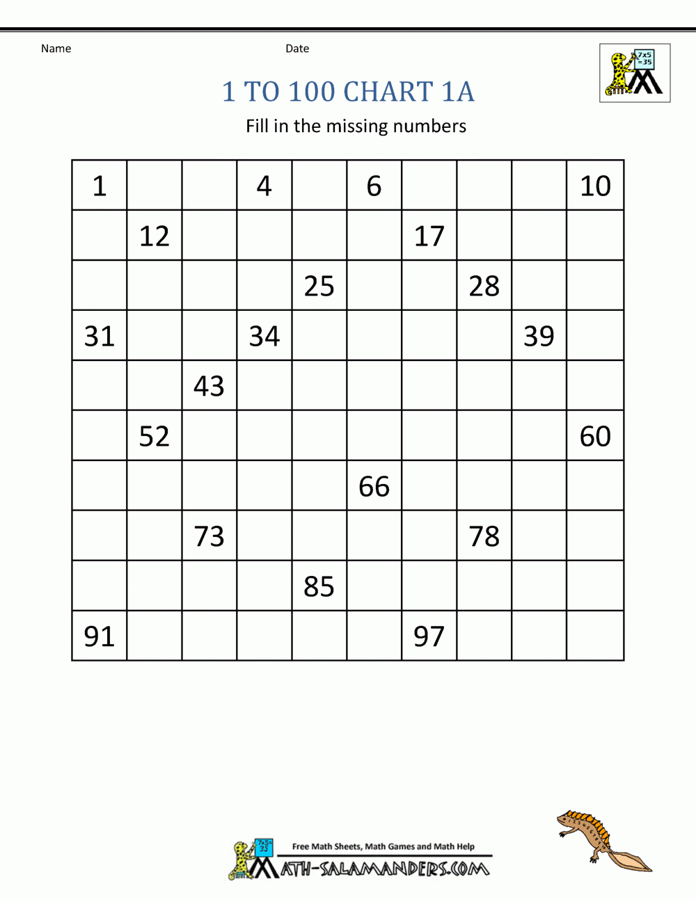 1St Grade Math Printables