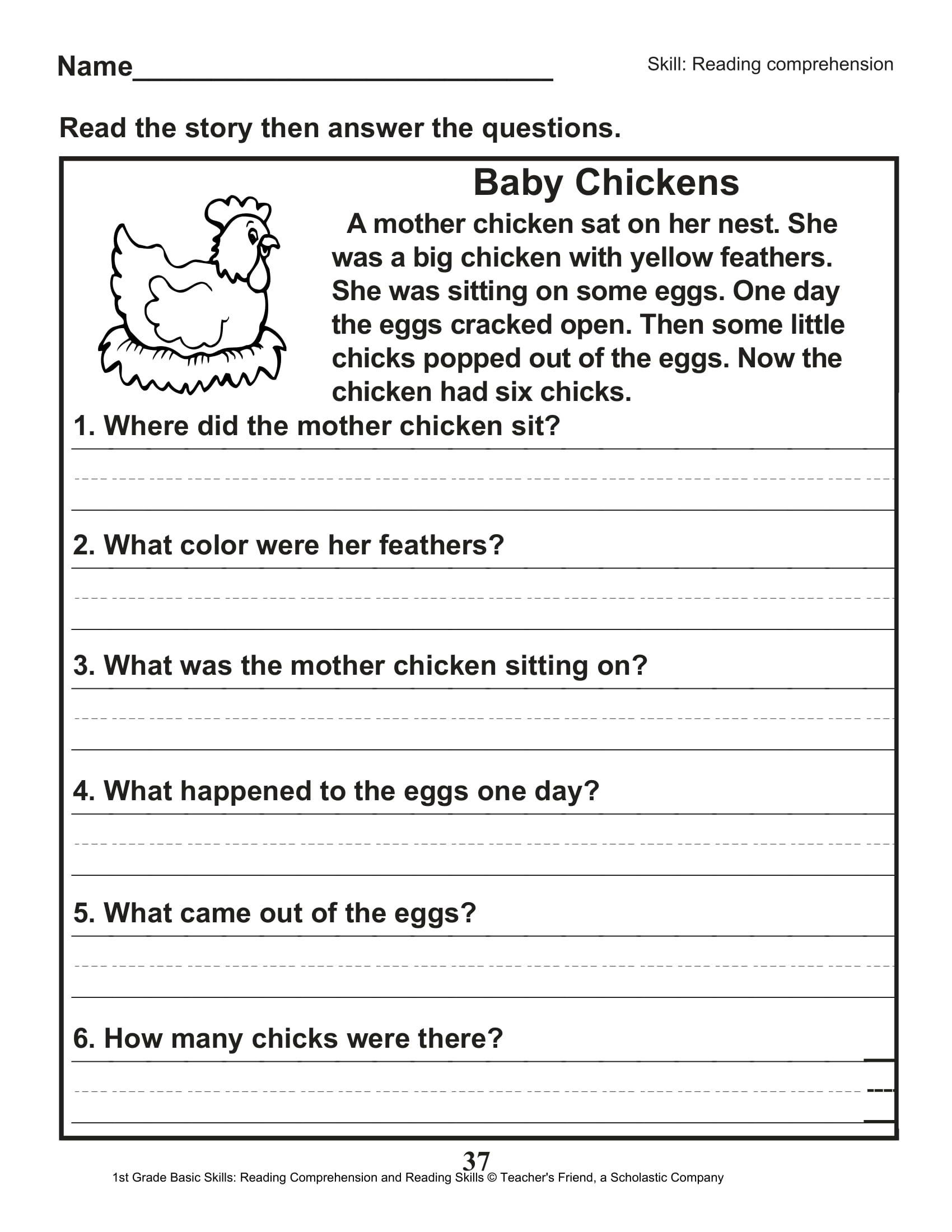 40 Scholastic 1st Grade Reading Comprehension Skills Worksheets 40 Scholastic 1st Grade Reading Comprehension Skills Worksheets