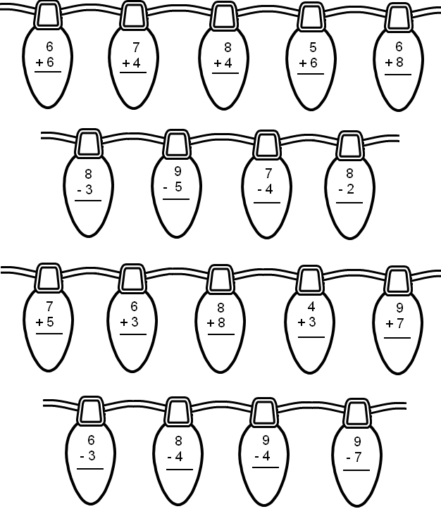 Christmas Addition Subtraction Worksheet Squarehead Teachers Christmas Addition Subtraction Worksheet Squarehead Teachers