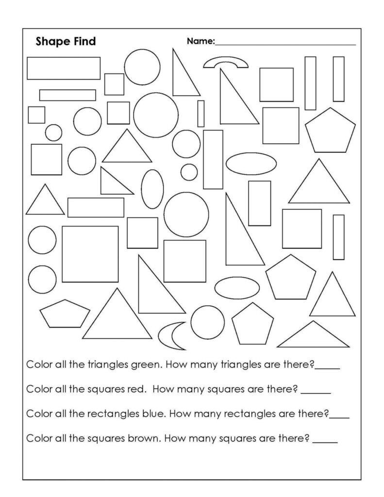 Color The Shapes Worksheets For Kids 101 Activity