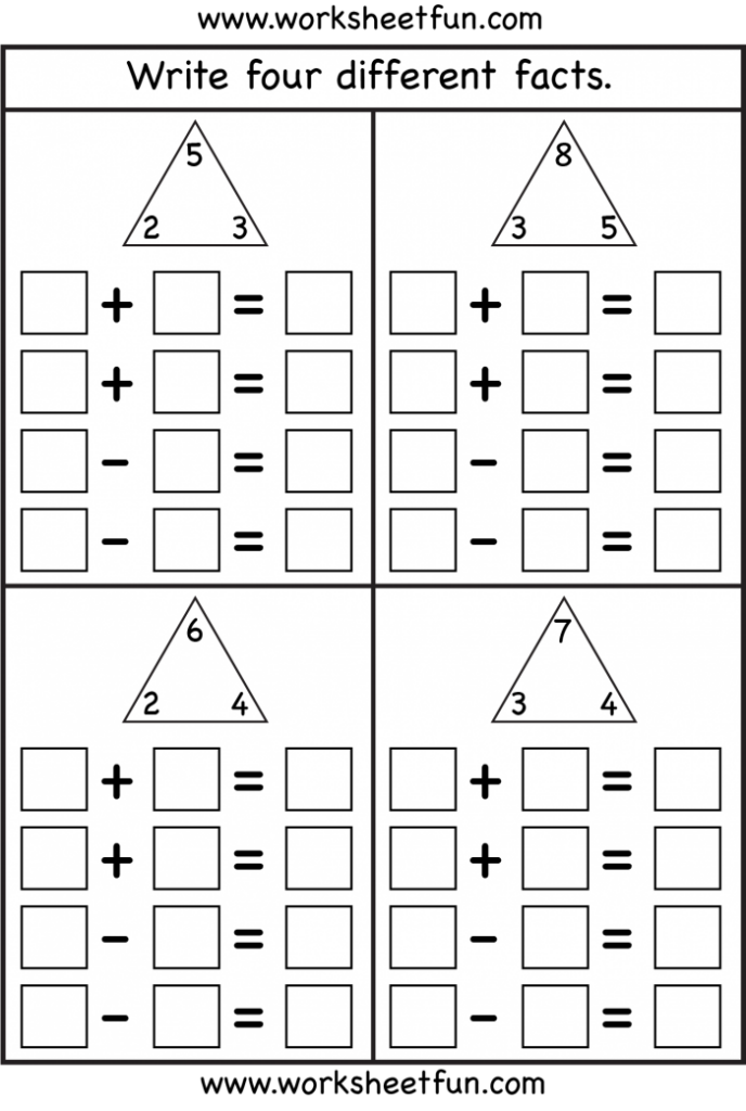 Complete The Fact Family Worksheets 99Worksheets