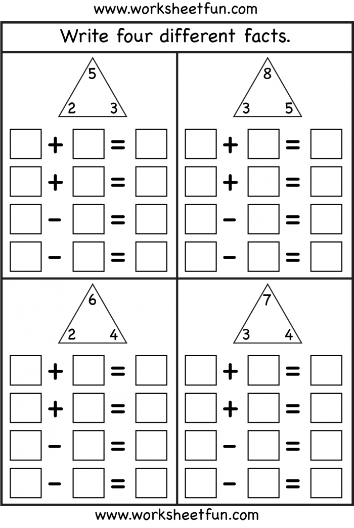 Complete The Fact Family Worksheets 99Worksheets