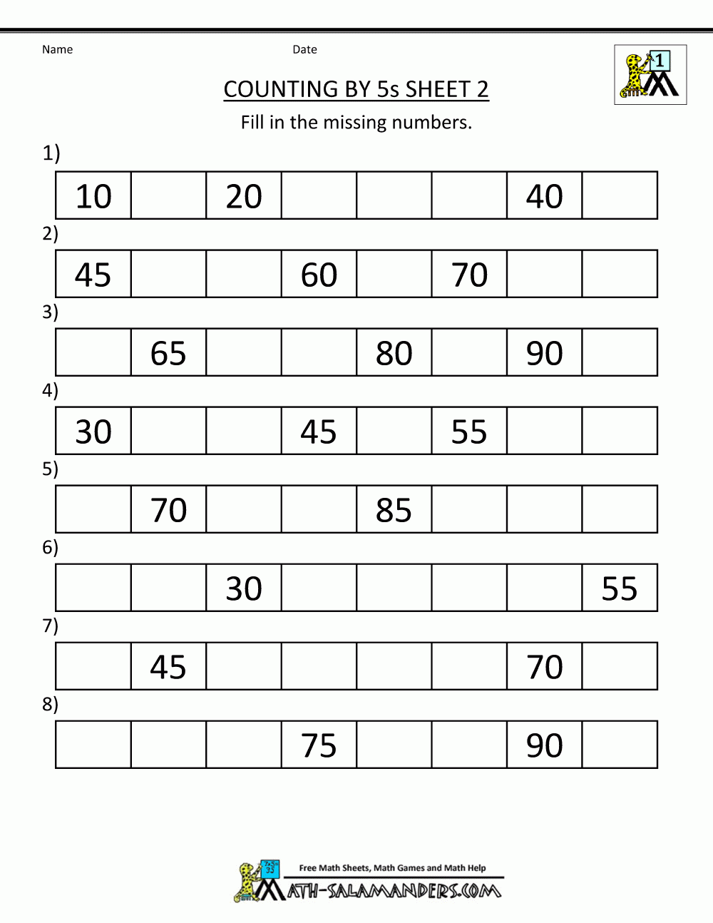 Counting In Fives Worksheet Chart Sheet Gallery Counting In Fives Worksheet Chart Sheet Gallery