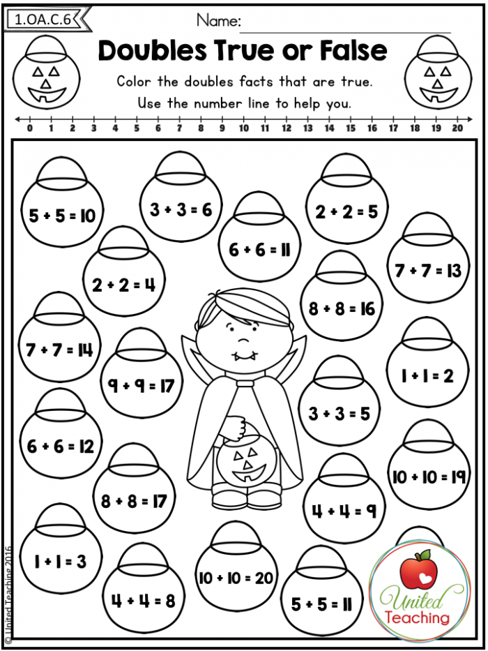 Doubles Math Worksheet
