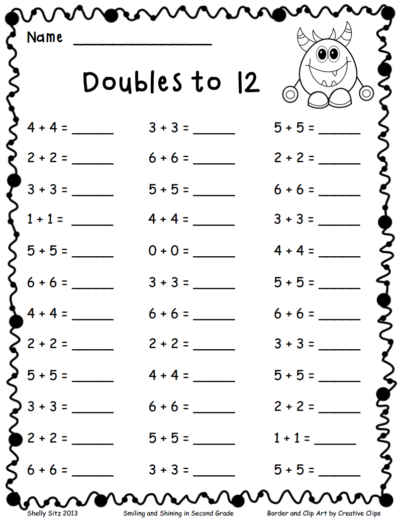 Doubles To 12 Pdf Math Fact Worksheets 2nd Grade Math Worksheets Doubles To 12 pdf Math Fact Worksheets 2nd Grade Math Worksheets