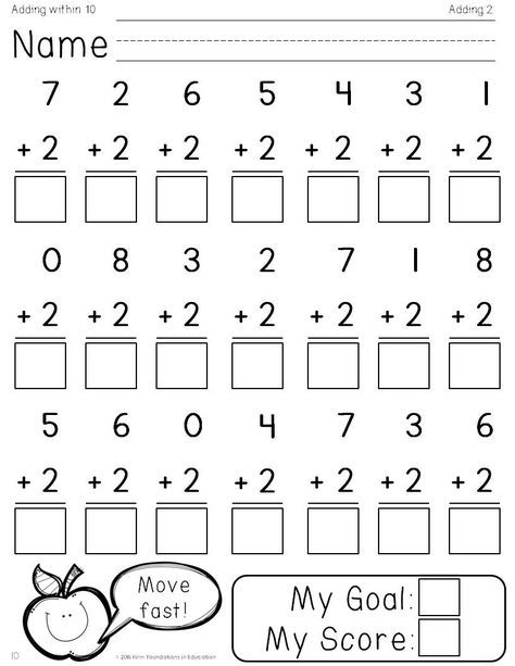 First Grade Addition Timed Tests Add Within 10 Math Fact Fluency First Grade Addition Timed Tests Add Within 10 Math Fact Fluency