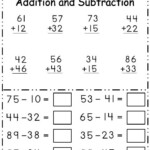 Free 1st Grade Addition And Subtraction 2 Digit Math Worksheet
