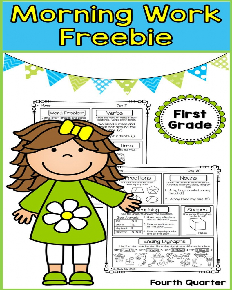 Free Printable 1st Grade Bellwork Worksheet With Math Ela Math 