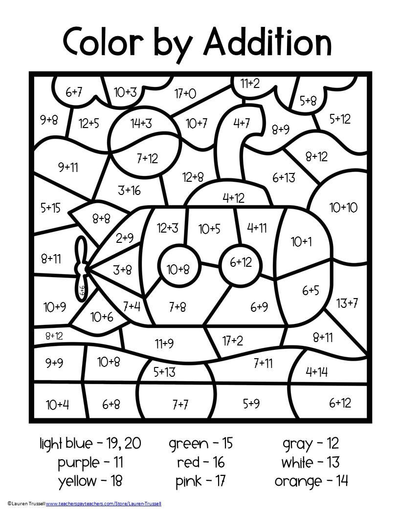 Free Printable Color By Number Worksheets For 1st Grade Printable Free Printable Color By Number Worksheets For 1st Grade Printable