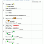 Grade 1 Word Problems Addition Word Problems single Digits