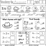Morning Work Freebie First Grade August Packet Back To Math
