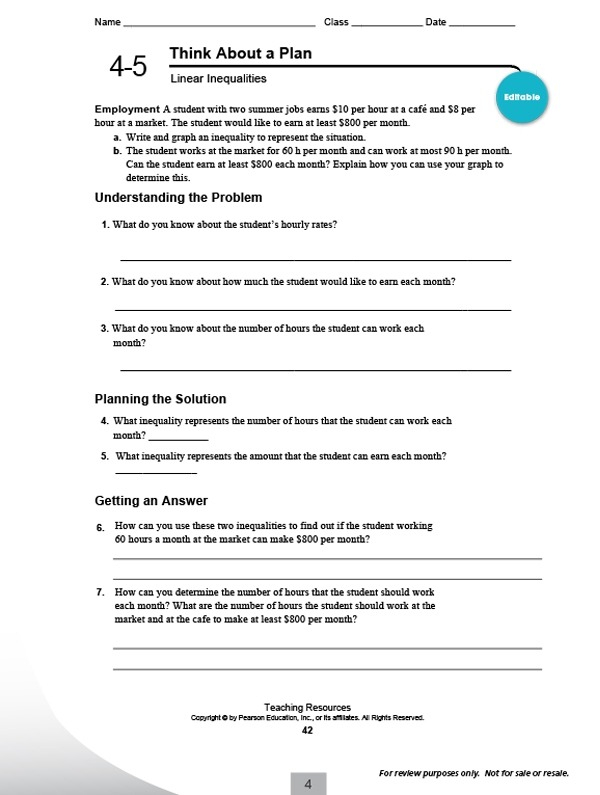 Pearson Education Math Worksheets Grade 3 Worksheets Master