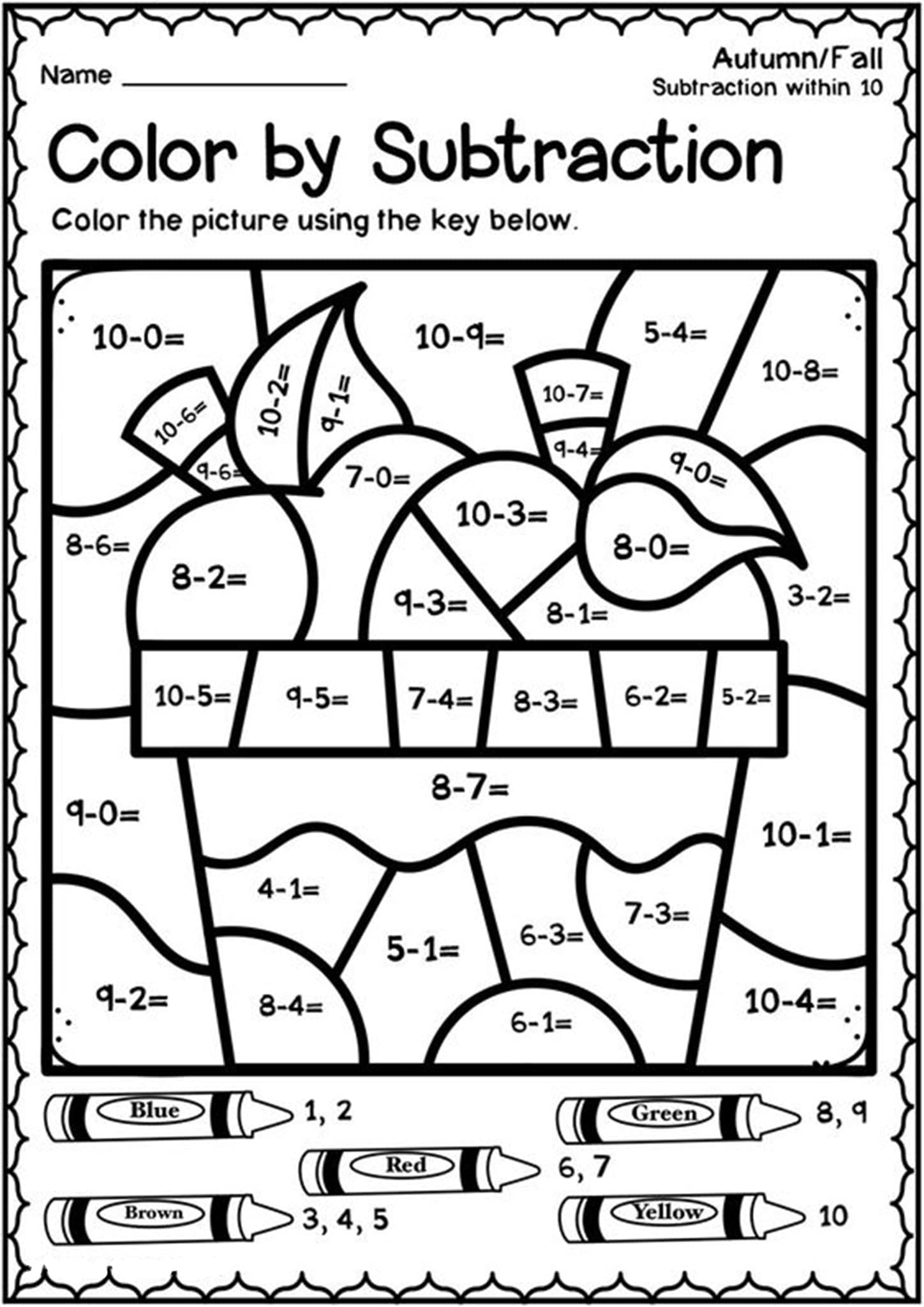 Printable Fall Color By Number Printable Word Searches Printable Fall Color By Number Printable Word Searches