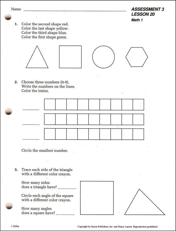 Saxon Math Worksheets