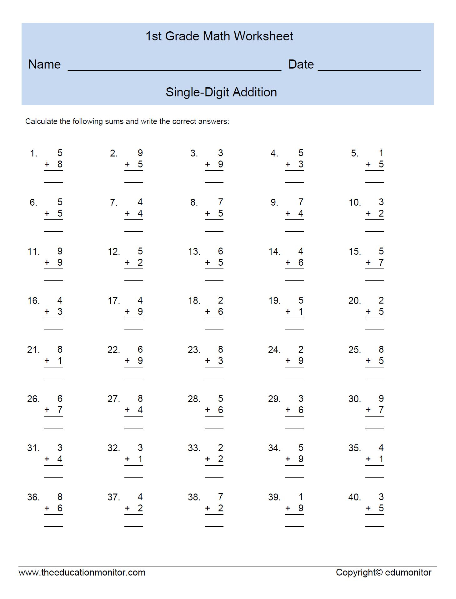 Worksheet For 1St Grade Math Explore Worksheet Worksheet For 1St Grade Math Explore Worksheet