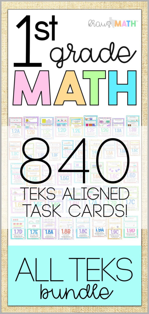 1st Grade Math TEKS Aligned Task Cards ALL TEKS Bundle 1st Grade 