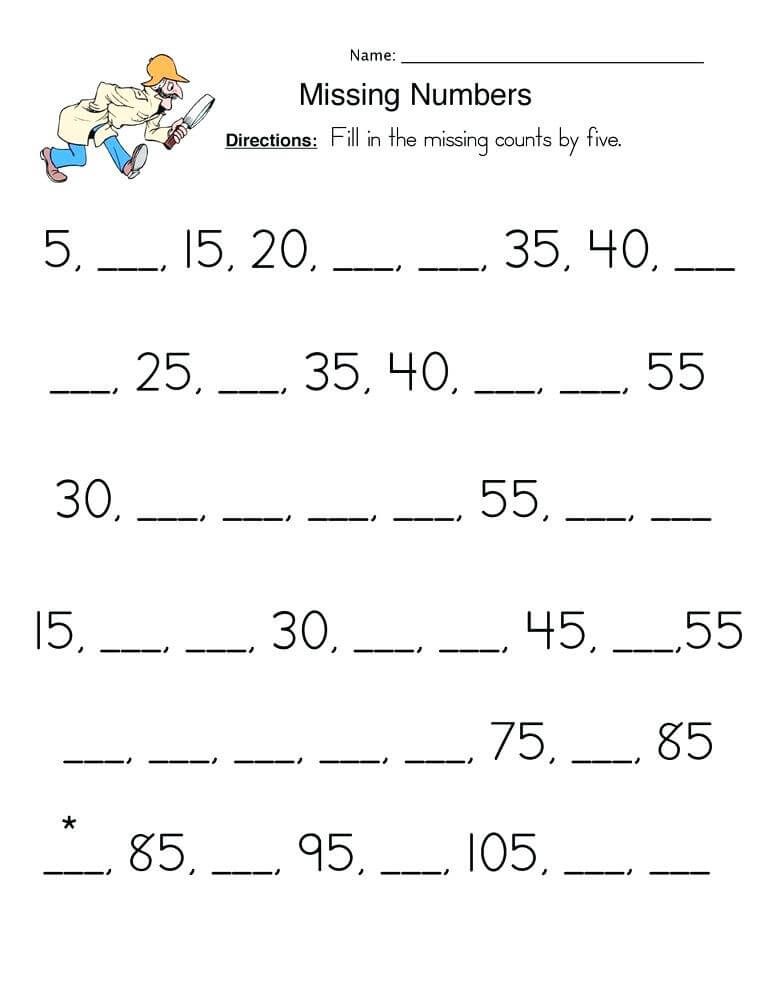 1st Grade Math Worksheet Missing Numbers By 5 Coloring Rocks 1st Grade Math Worksheet Missing Numbers By 5 Coloring rocks