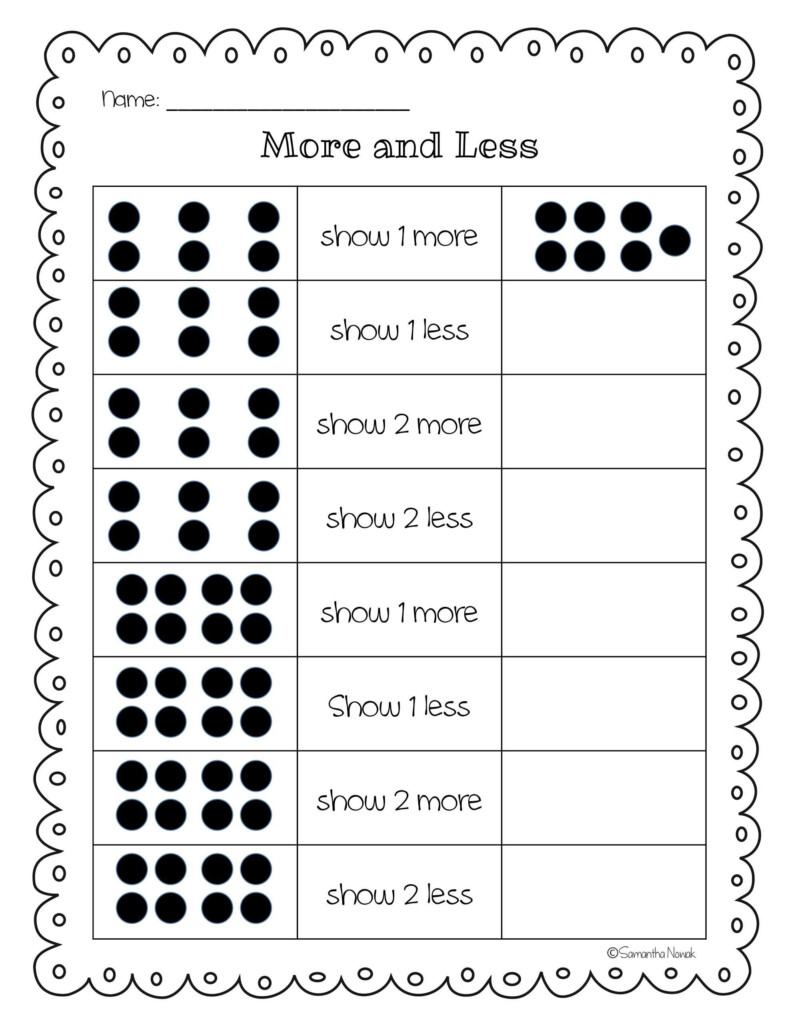 20 More Or Less Kindergarten Worksheets Worksheet From Home