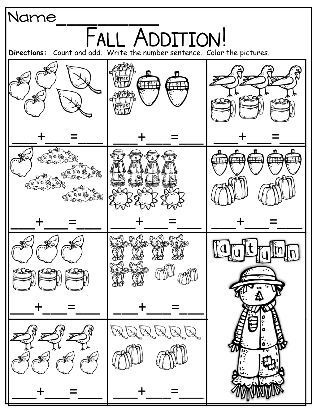 30 Fall Worksheets For First Grade 30 Fall Worksheets For First Grade