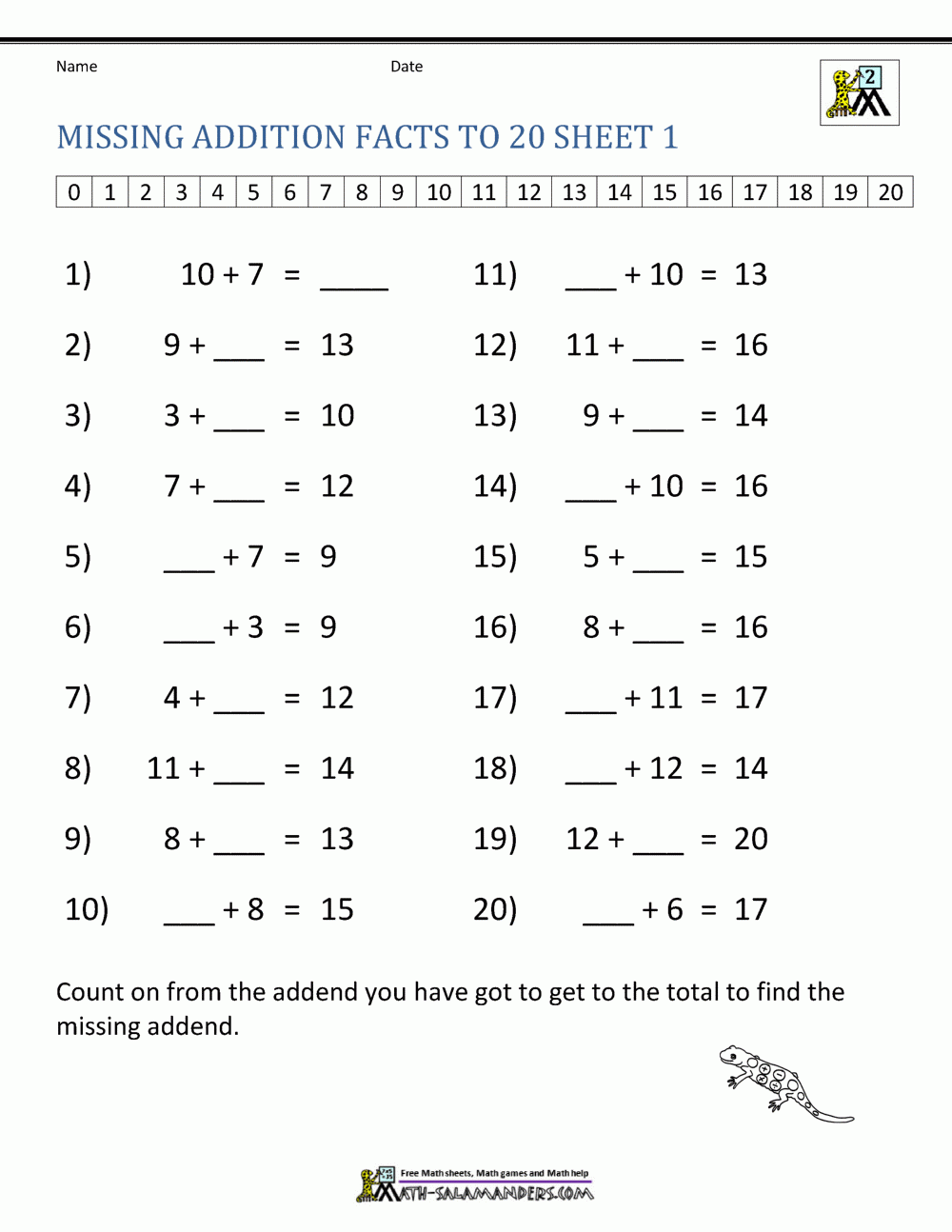 Addition And Subtraction Facts To 20 Art Valley Addition And Subtraction Facts To 20 Art valley
