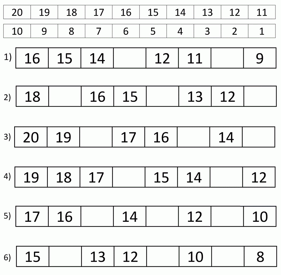 Counting Back From 20 Worksheet Counting Back From 20 Worksheet