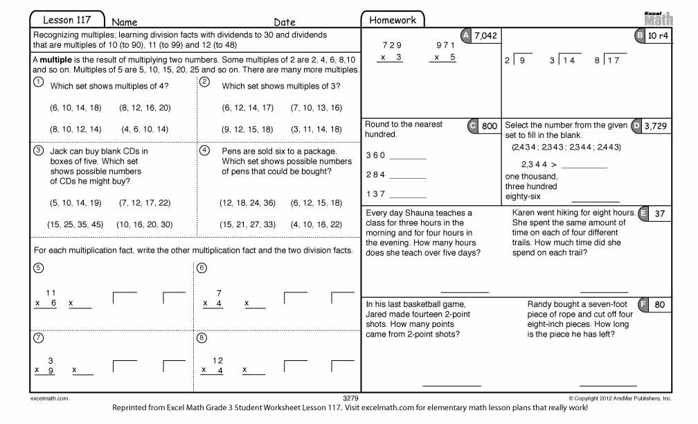 Excel Math Math Multiples Division Worksheet Excel Math Math Multiples Division Worksheet
