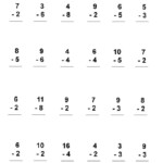 First Grade Picture Subtraction Worksheets Mark Bullington s Money