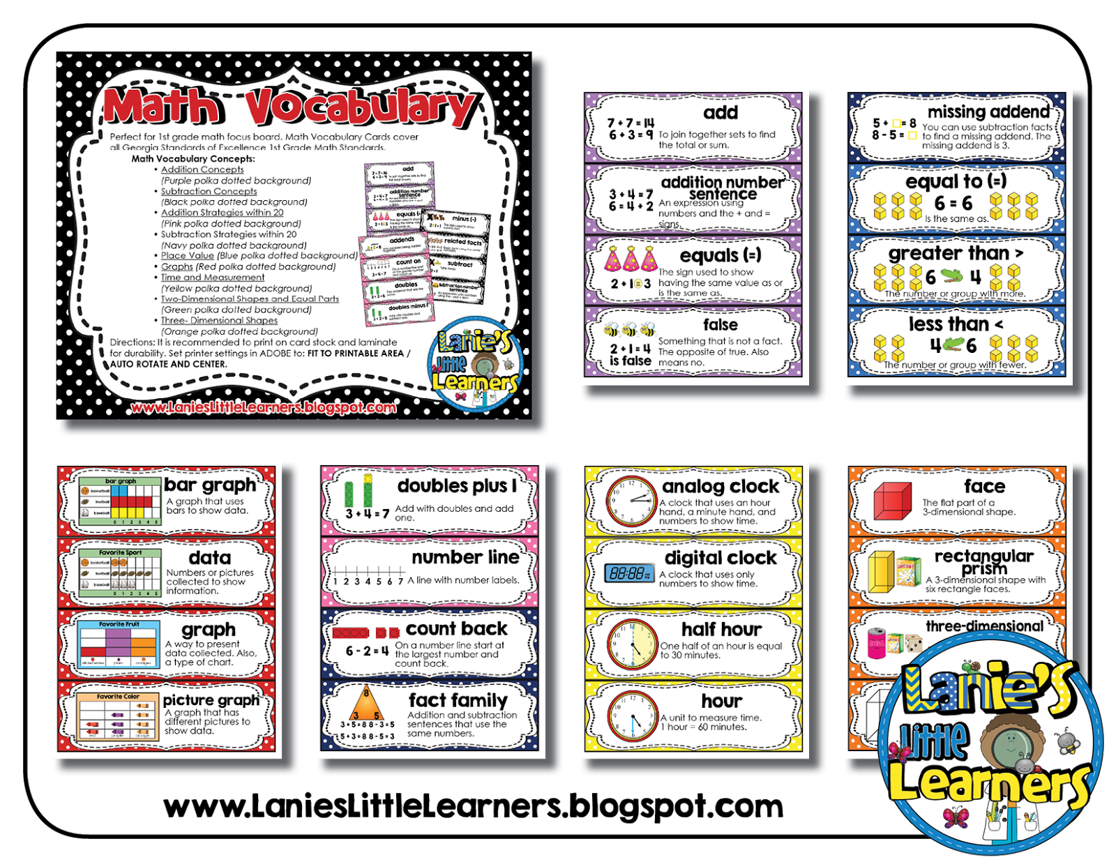 Free Printable Math Vocabulary Cards Aulaiestpdm Blog