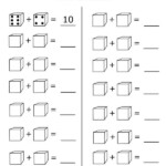 Free Printable Worksheet Dice Addition Kindergarten Addition