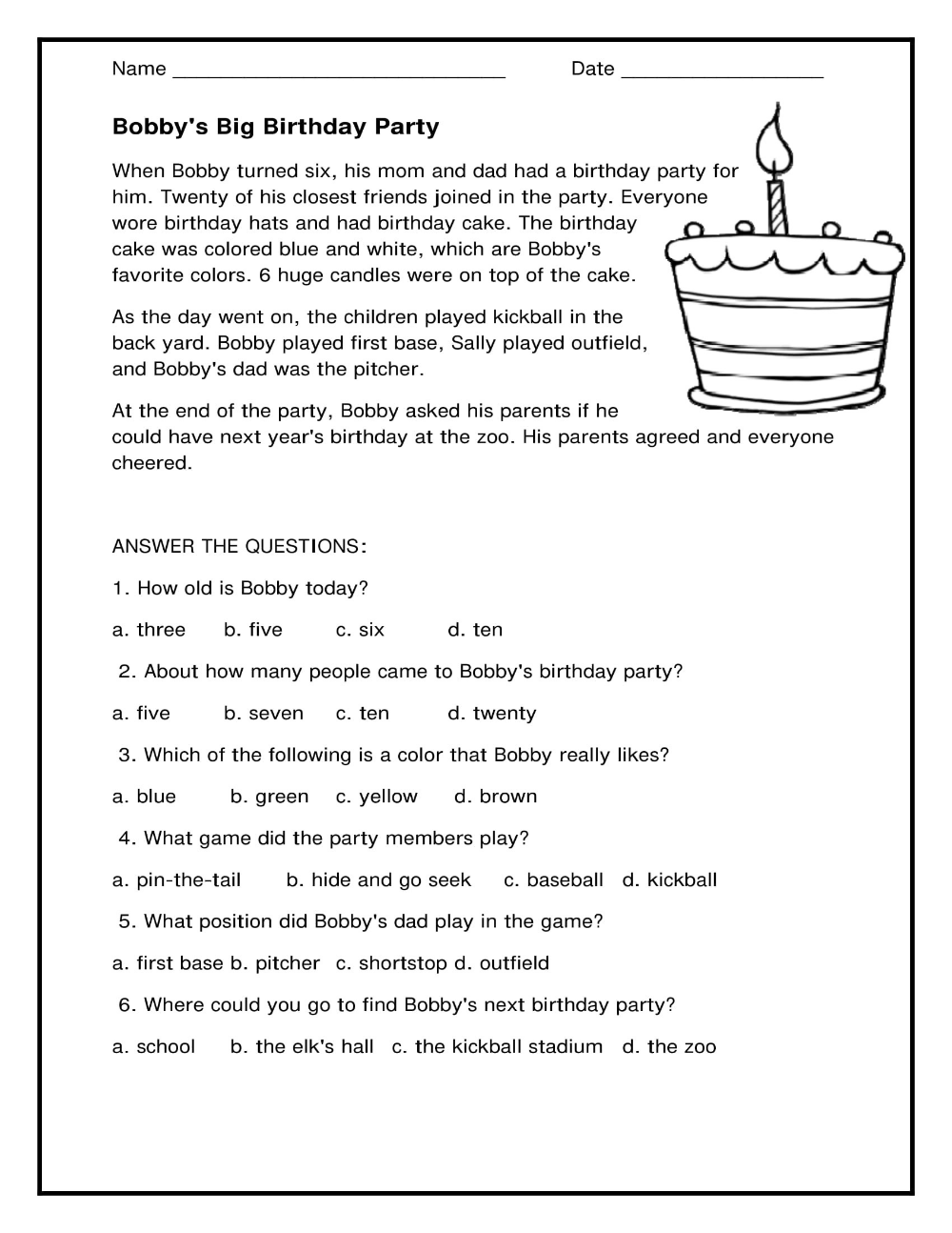 Free Reading Comprehension Worksheets First Grade Reading Free Reading Comprehension Worksheets First Grade Reading