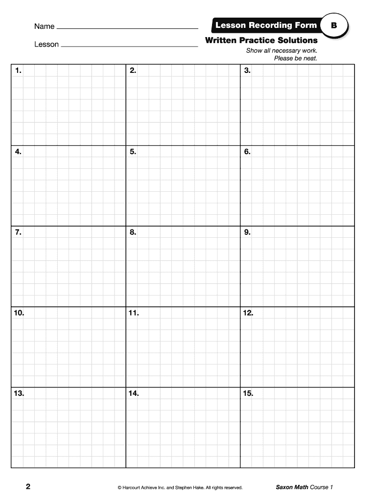 Free Saxon Math Worksheets