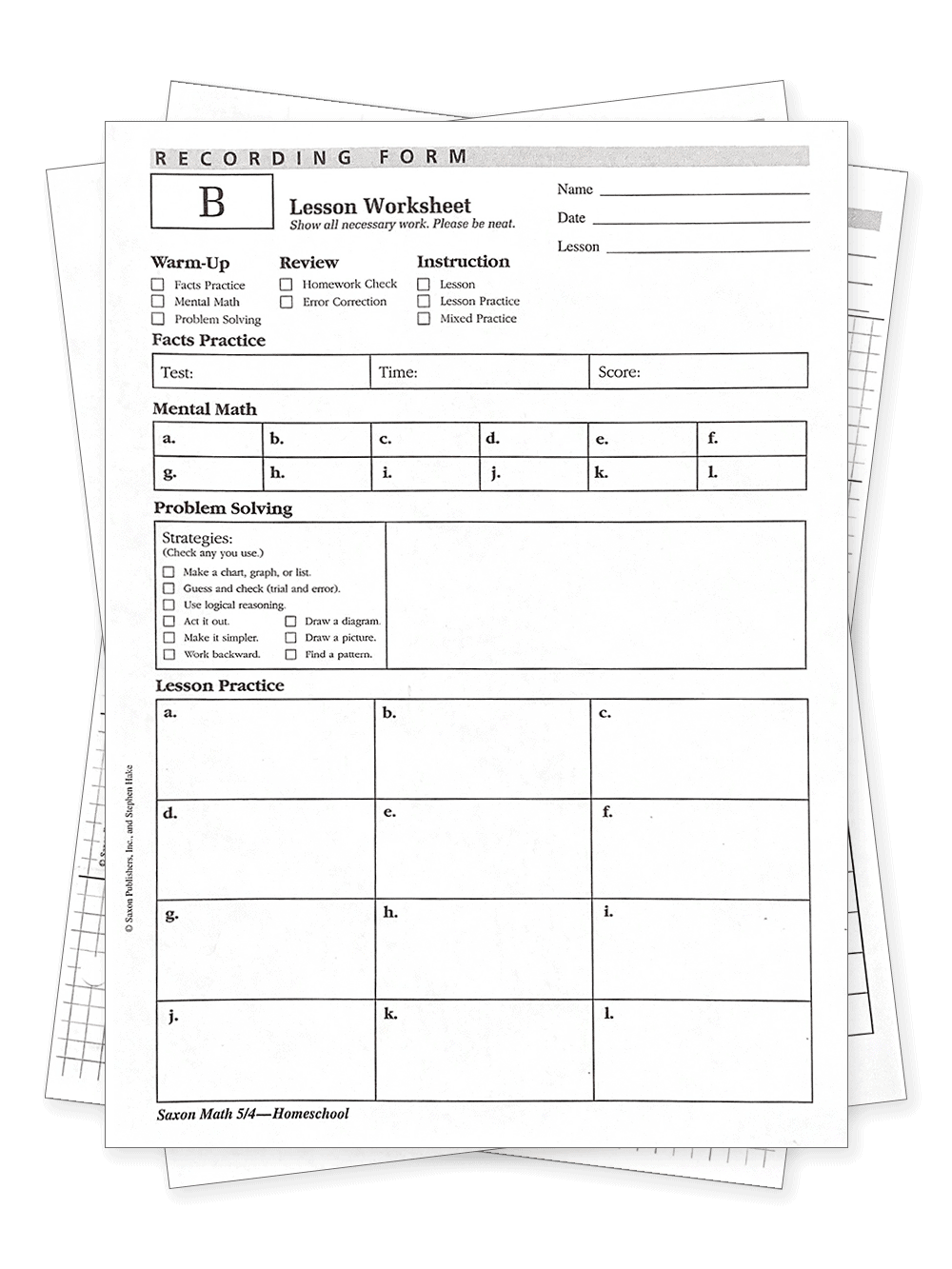 Free Saxon Math Worksheets