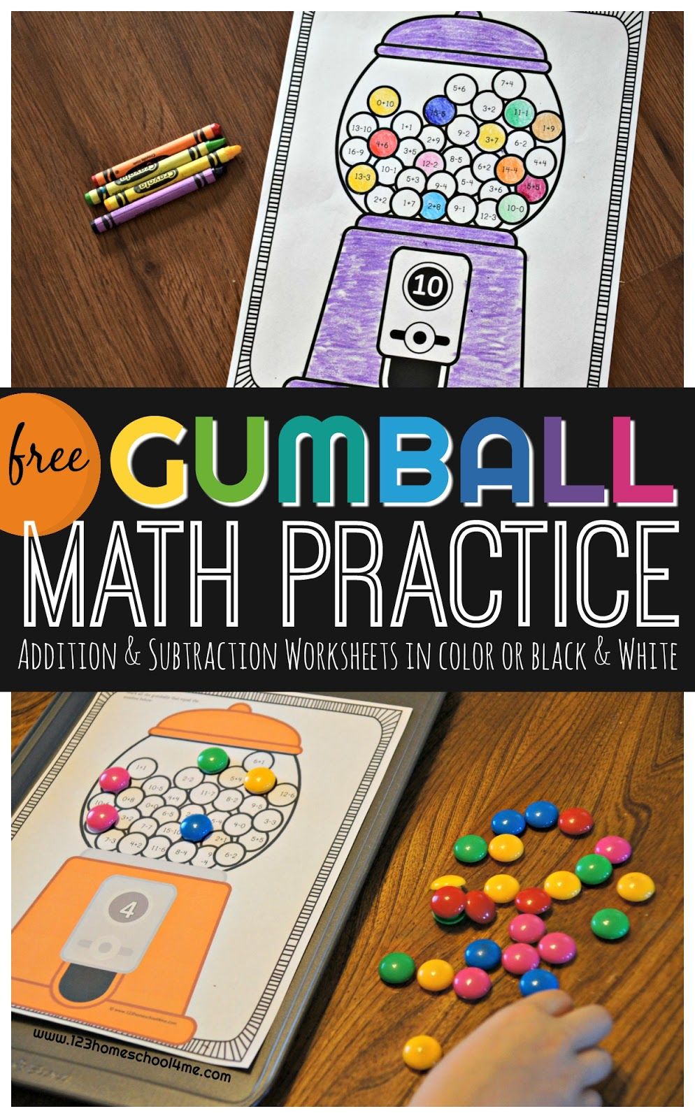 Gumball Addition And Subtraction Practice Gumball Addition And Subtraction Practice