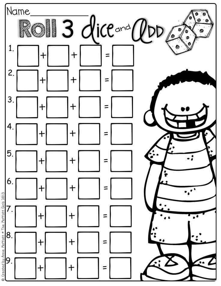 Interactive Math Roll 3 Dice Add Them Up And Write The Sum Makes