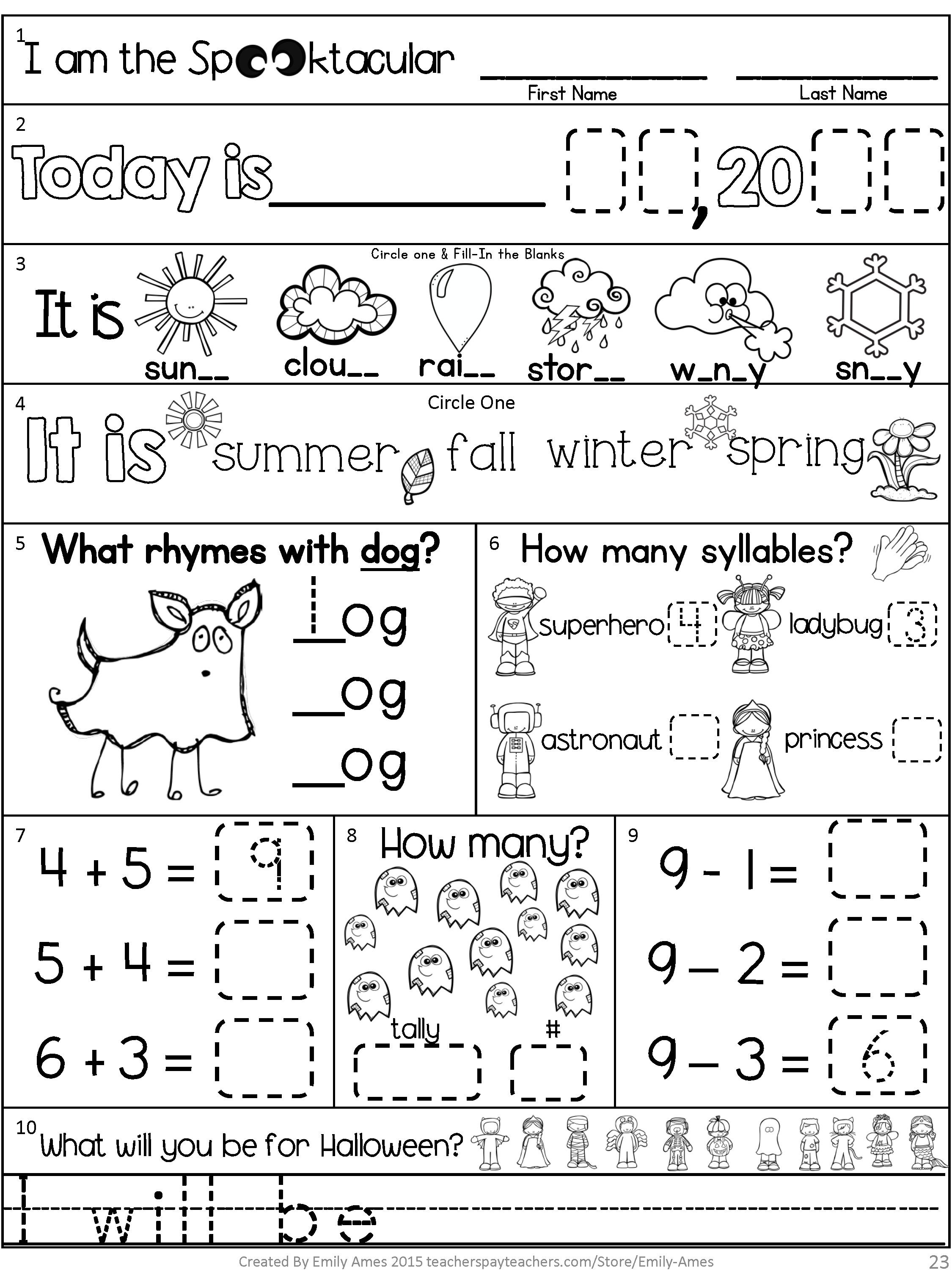 Kindergarten Morning Worksheets Kindergarten Morning Worksheets