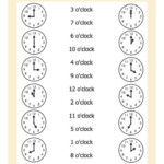 Match The Time On The Hour Give Your First Grader A Head Start On