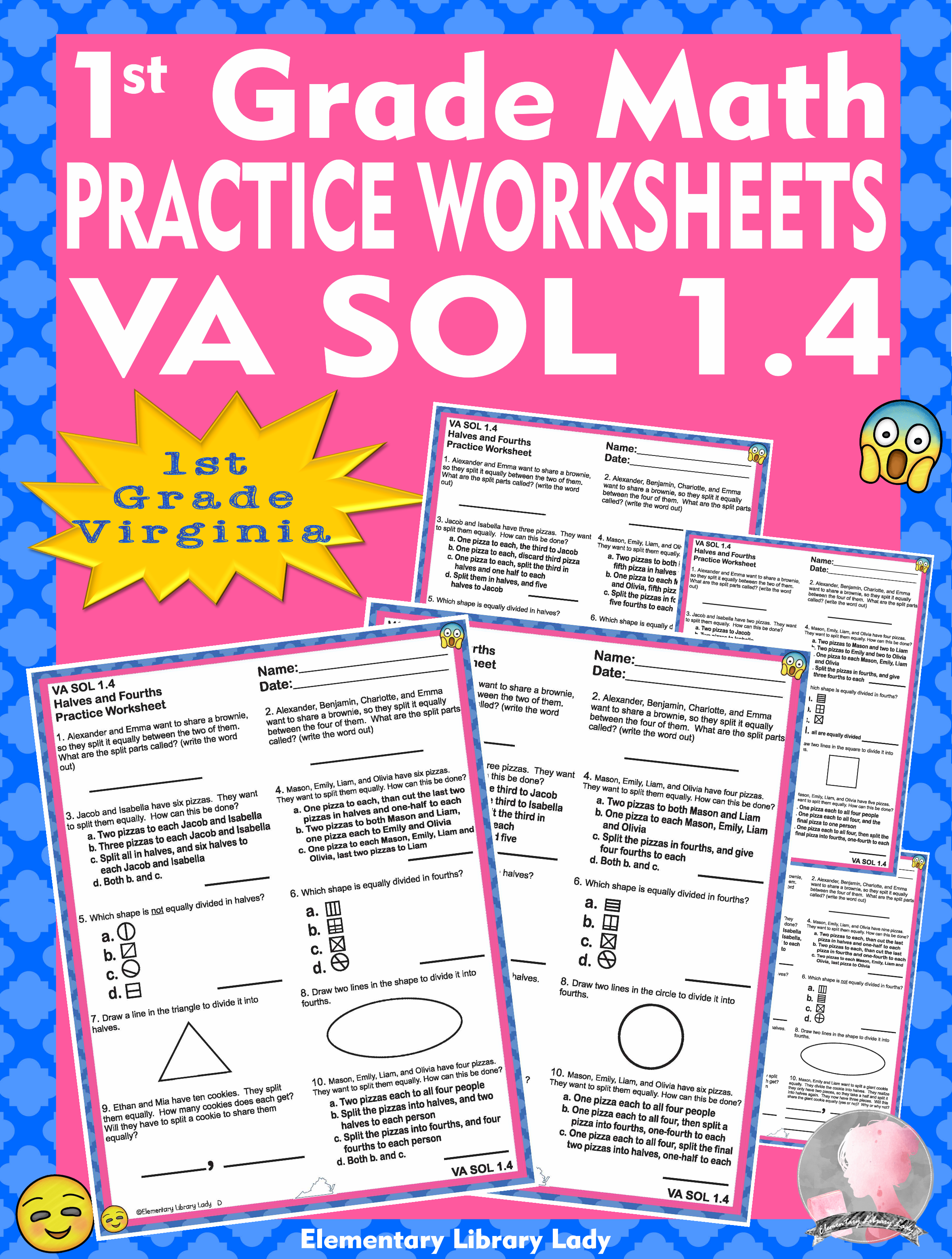 Math VA SOL BUNDLE 1 4 Virginia 1st Grade Task Cards And Worksheets Math VA SOL BUNDLE 1 4 Virginia 1st Grade Task Cards And Worksheets