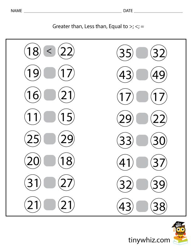 Math Worksheets For 1St Grade Greater Than Less Than Thekidsworksheet