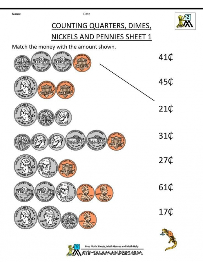 Money Match Nickels And Pennies Worksheets 99Worksheets Money Match Nickels And Pennies Worksheets 99Worksheets
