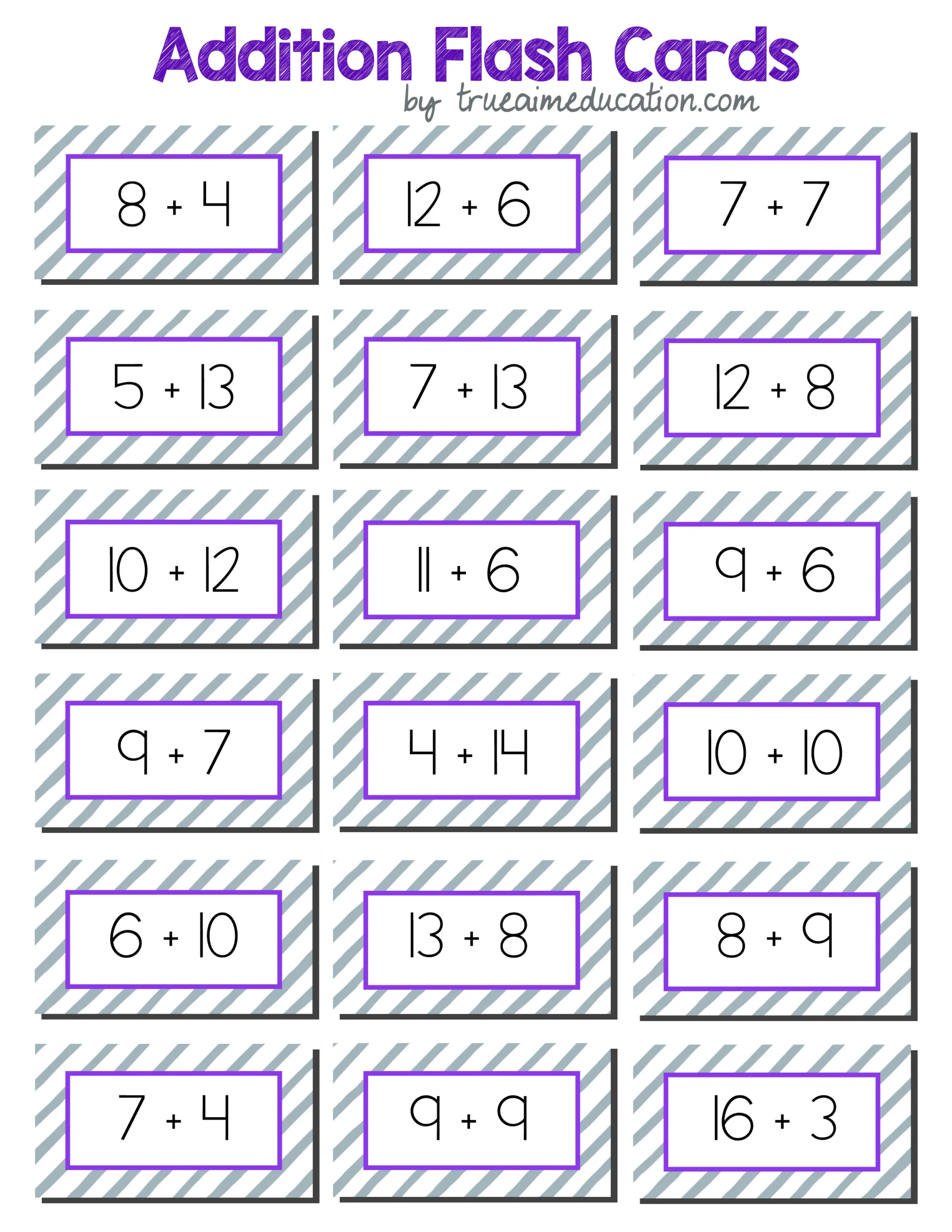 Printable First Grade Math Flash Cards Noredindigo Printable First Grade Math Flash Cards Noredindigo
