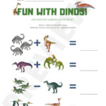 Printable Math Addition Dinosaur Worksheets For 1st Grade Etsy