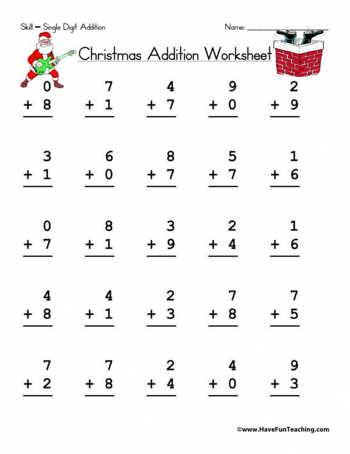 Single Digit Addition Worksheets 99Worksheets