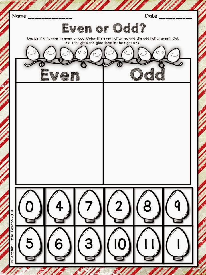 Teachin Little Texans Manic Monday Even And Odd Freebie