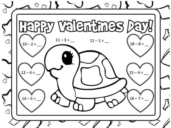 Valentine Math Freebie Subtraction Grade Onederful Math 