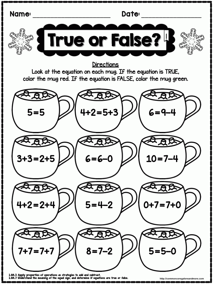 Winter Math And Literacy No Prep Printables First Grade Winter Math 