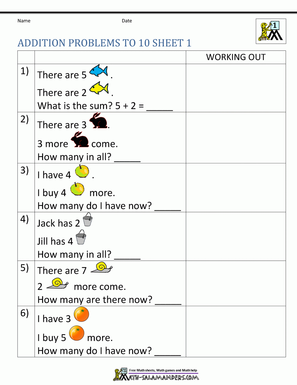 Word Problems Addition Worksheets Word Problems Addition Worksheets