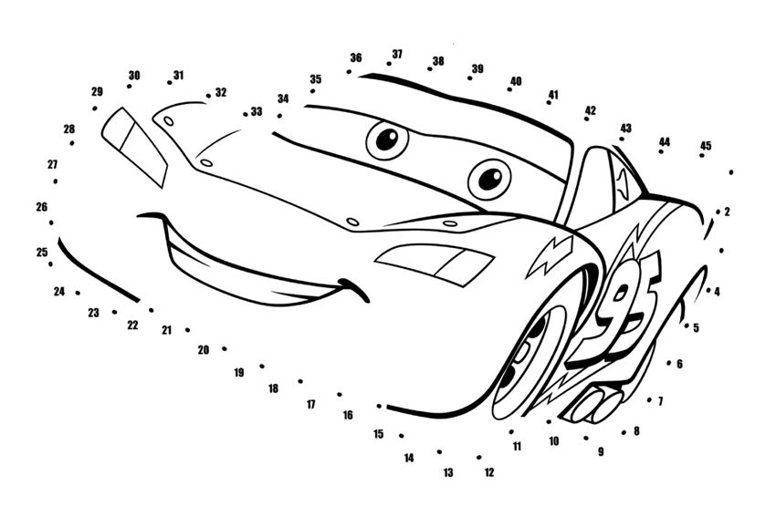 Car Connect The Dots Coloring Pages Graphing Worksheets Free Printable 