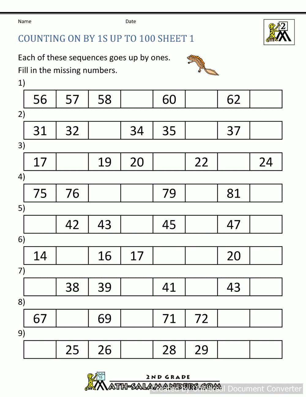 Counting On And Back Three Levels Williamsburgh Primary 2 Blog