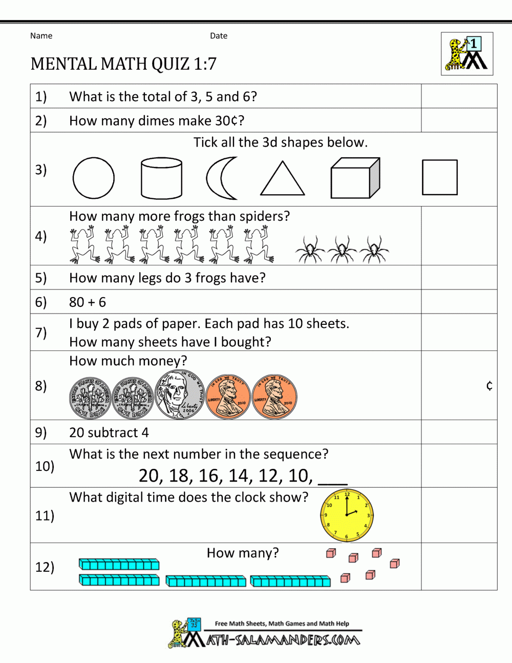 First Grade Mental Math Worksheets First Grade Mental Math Worksheets First Grade Mental Math Worksheets First Grade Mental Math Worksheets