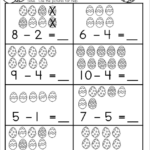 Free 1 Digit Easter Egg Subtraction Worksheet 4 Subtraction